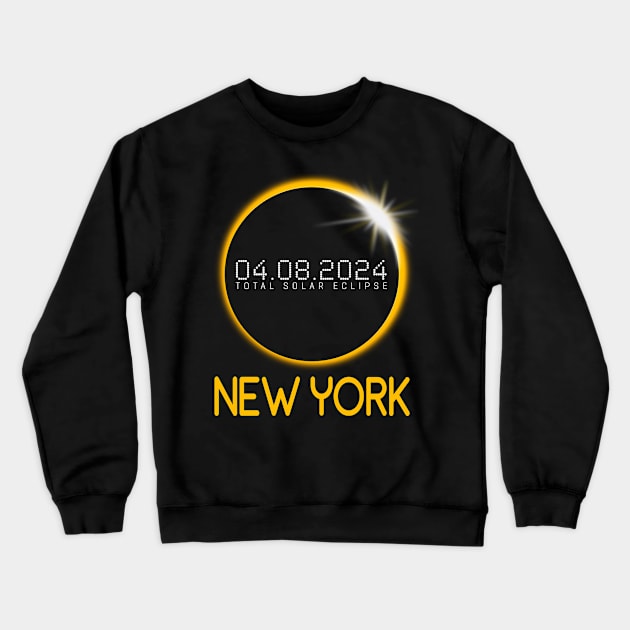 NEW YORK Totality Total Solar Eclipse April 8 2024 Crewneck Sweatshirt by TeeaxArt